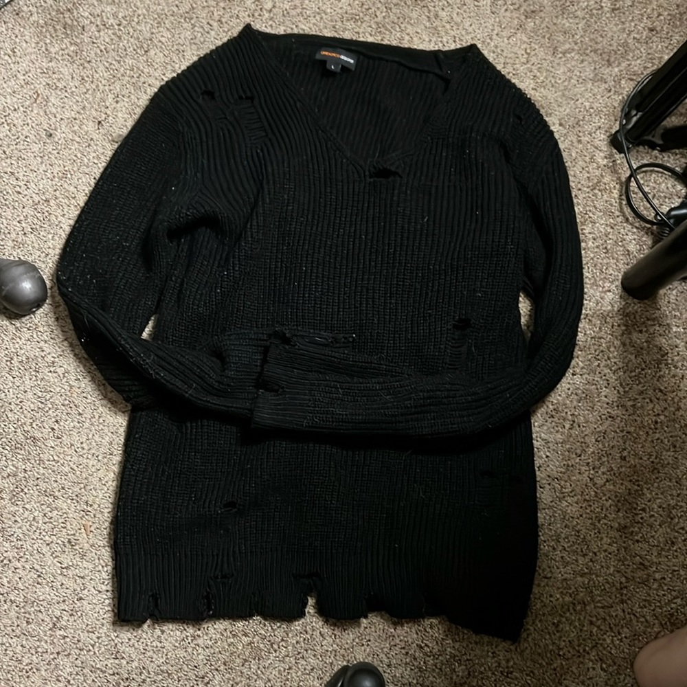Ambiance apparel distressed sweater